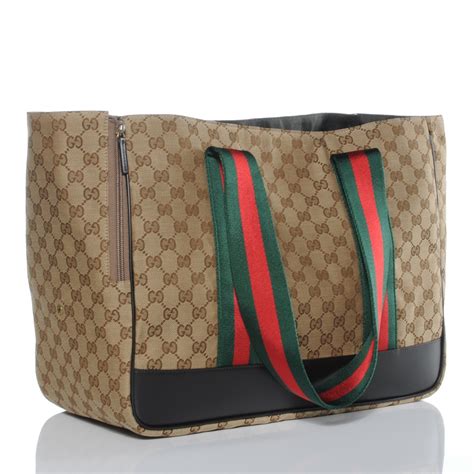 gucci monogram web dog carrier.